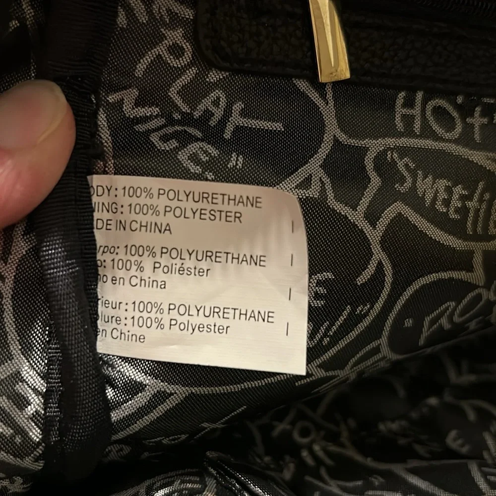 Betsey‎ Johnson Black and Tan Quilted Heart Backpack